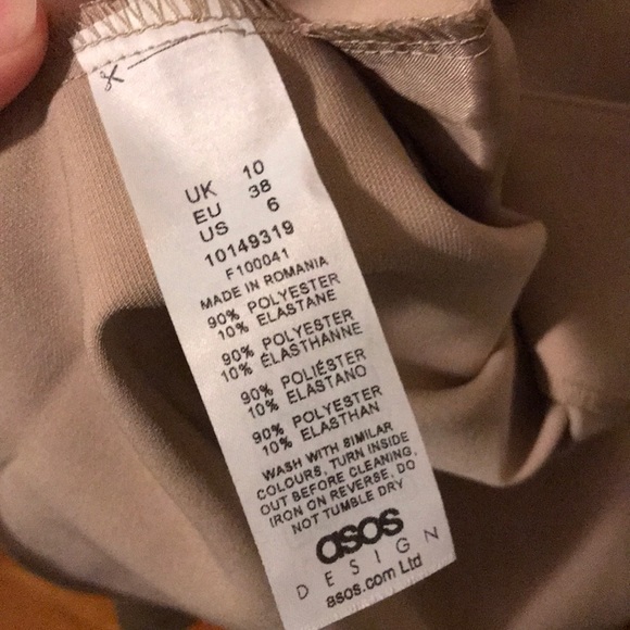 ASOS DESIGN Mini Dress Soft Camel Size 6 - Picture 10 of 12